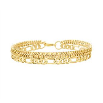 Paige Harper 14k Gold Over Recycled Brass Layered Chain Bracelet