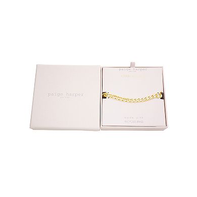 Paige Harper 14k Gold Over Recycled Brass Curb Chain Toggle Bracelet