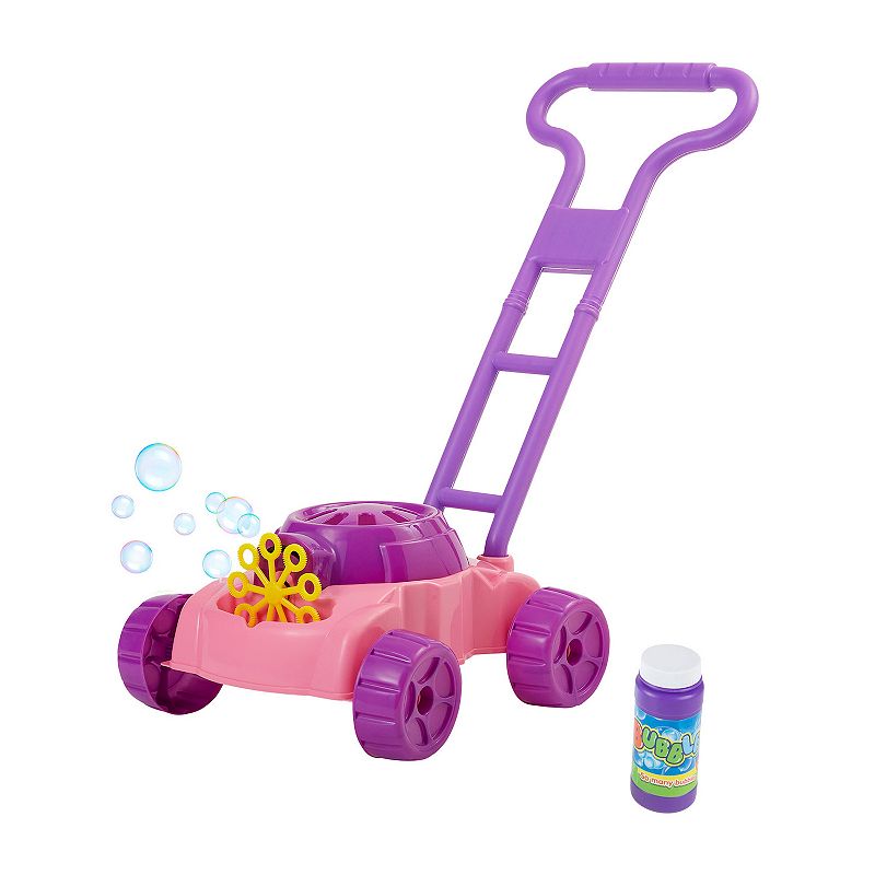 Hey! Play! Bubble Lawn Mower Push Toy Lawn Mower with Bubbles Included, Pin