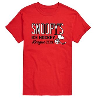 Big & Tall Peanuts Ice Hockey League Tee