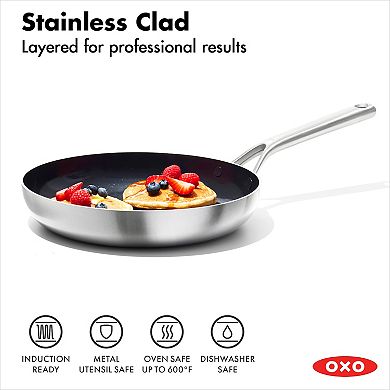OXO Mira 3-Ply Stainless Steel 2-pc. Non-Stick Frypan Set