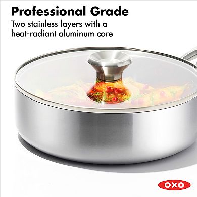 OXO Mira 3-Ply Stainless Steel 3.25-qt. Sauté Pan with Lid