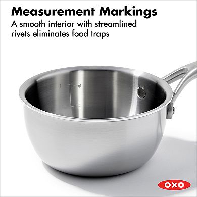 OXO Mira Tri-Ply Stainless Steel 1.5-qt. Chef's Pan with Lid