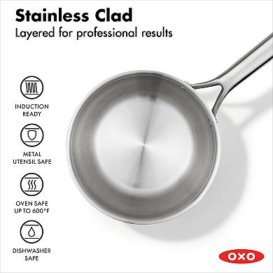 OXO Mira Tri-Ply Stainless Steel 1.5-qt. Chef's Pan with Lid