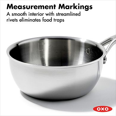 OXO Mira Tri-Ply Stainless Steel 2.5-qt. Chef's Pan with Lid