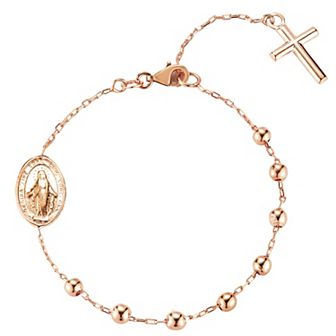 Sunkissed Sterling 14k Gold Over Sterling Silver Rosary Bracelet