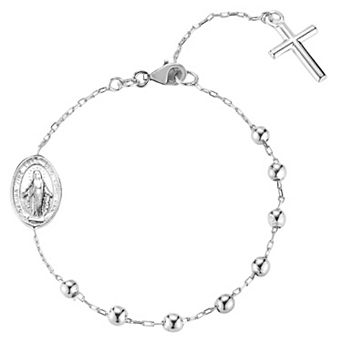 Sunkissed Sterling 14k Gold Over Sterling Silver Rosary Bracelet