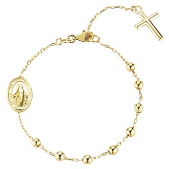 Sunkissed Sterling 14k Gold Over Sterling Silver Rosary Bracelet