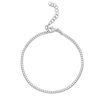 Sunkissed Sterling Silver Over Cubic Zirconia Tennis Bracelet
