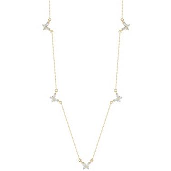 Sunkissed Sterling Silver Over Cubic Zirconia Butterfly Necklace