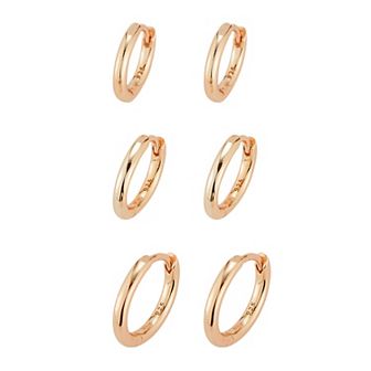 Sunkissed Sterling Huggie Hoop Earring Trio Set