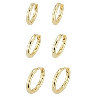 Sunkissed Sterling Huggie Hoop Earring Trio Set