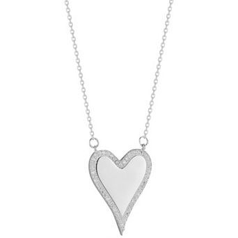 Sunkissed Sterling Silver Over Cubic Zirconia Heart Necklace