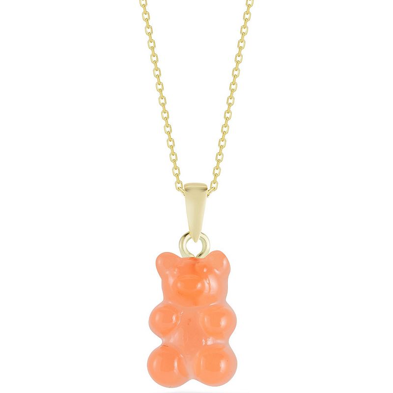 Sunkissed Sterling 14k Gold Over Silver Gummy Bear Necklace, Women's, Size: 18", Gold Tone Orange