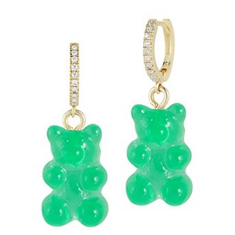 Sunkissed Sterling 14k Gold Over Cubic Zirconia Gummy Bear Earrings