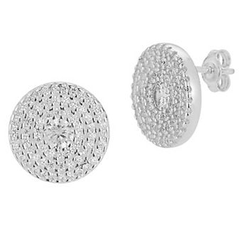 Sunkissed Sterling Silver Over Cubic Zirconia Stud Earrings