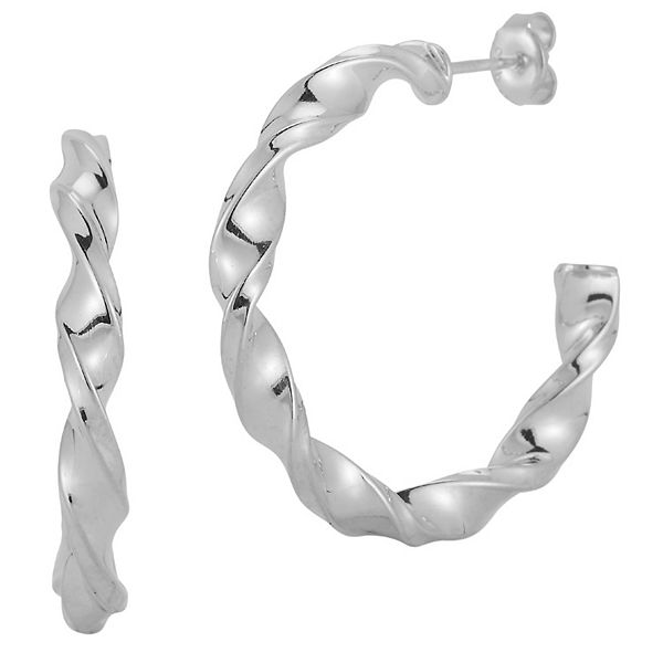 Sunkissed Sterling 14k Gold Over Sterling Silver Twist Hoop Earrings