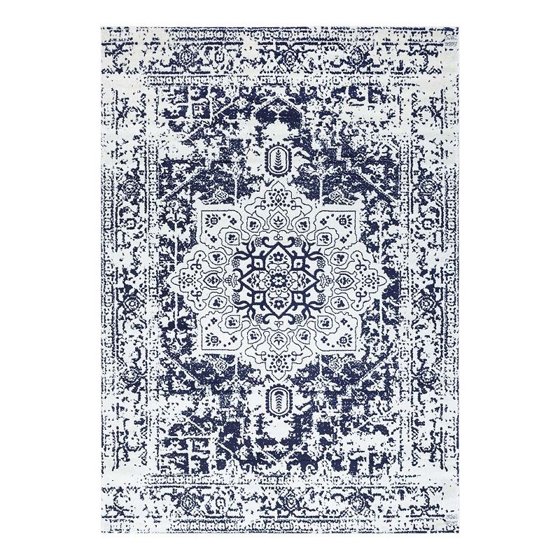 Unique Loom Medallion Richmond Rug, Blue, 8X10 Ft