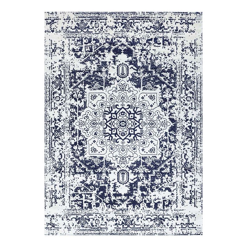 Unique Loom Medallion Richmond Rug, Blue, 8Ft Sq