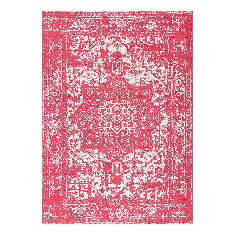 Unique Loom Medallion Richmond Rug, Pink, 8Ft Rnd