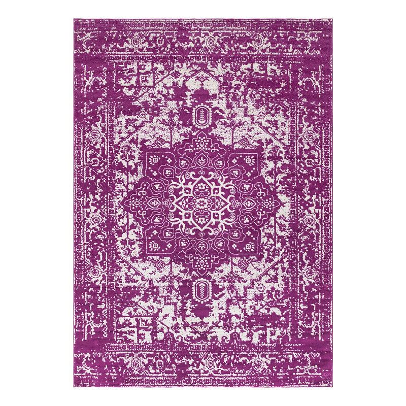 Unique Loom Medallion Richmond Rug, Purple, 10X14 Ft