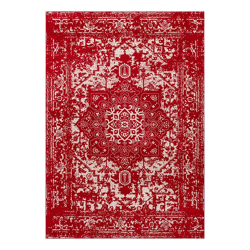 Unique Loom Medallion Richmond Rug, Red, 8Ft Rnd