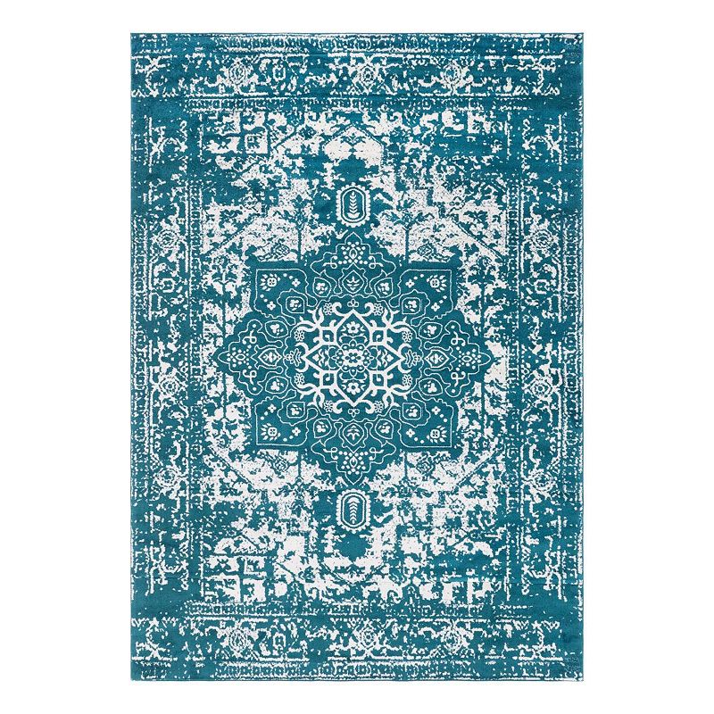 Unique Loom Medallion Richmond Rug, Blue, 8FT OCT