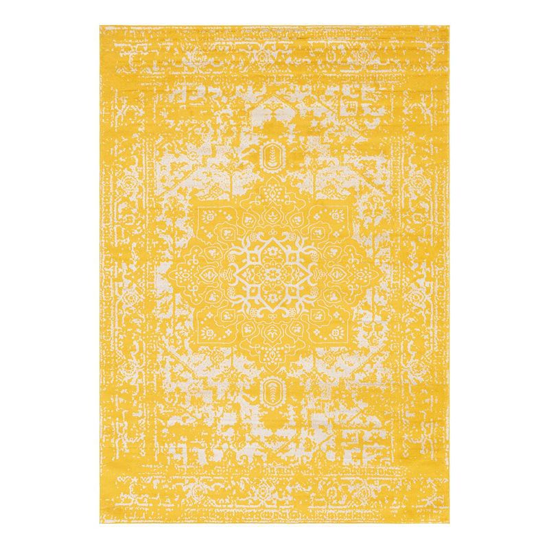 Unique Loom Medallion Richmond Rug, Yellow, 8Ft Rnd