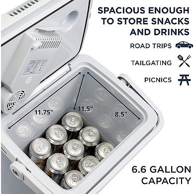 Ivation 25 L Electric Cooler & Warmer Mini Portable Car Fridge for Camping & Travel