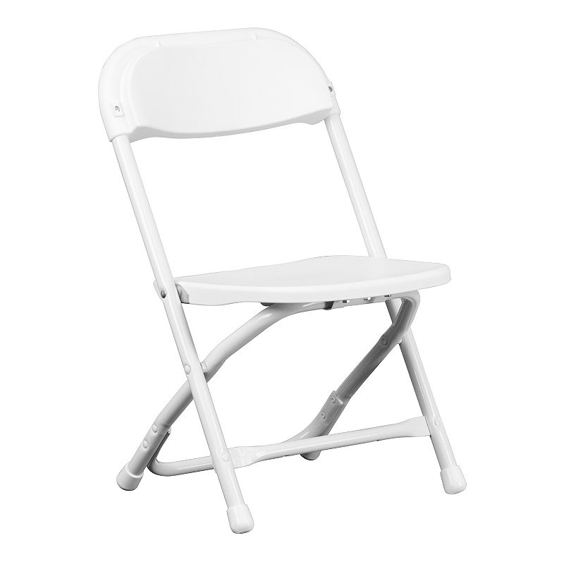 Flash Furniture Timmy Kids White Plastic Folding Chair