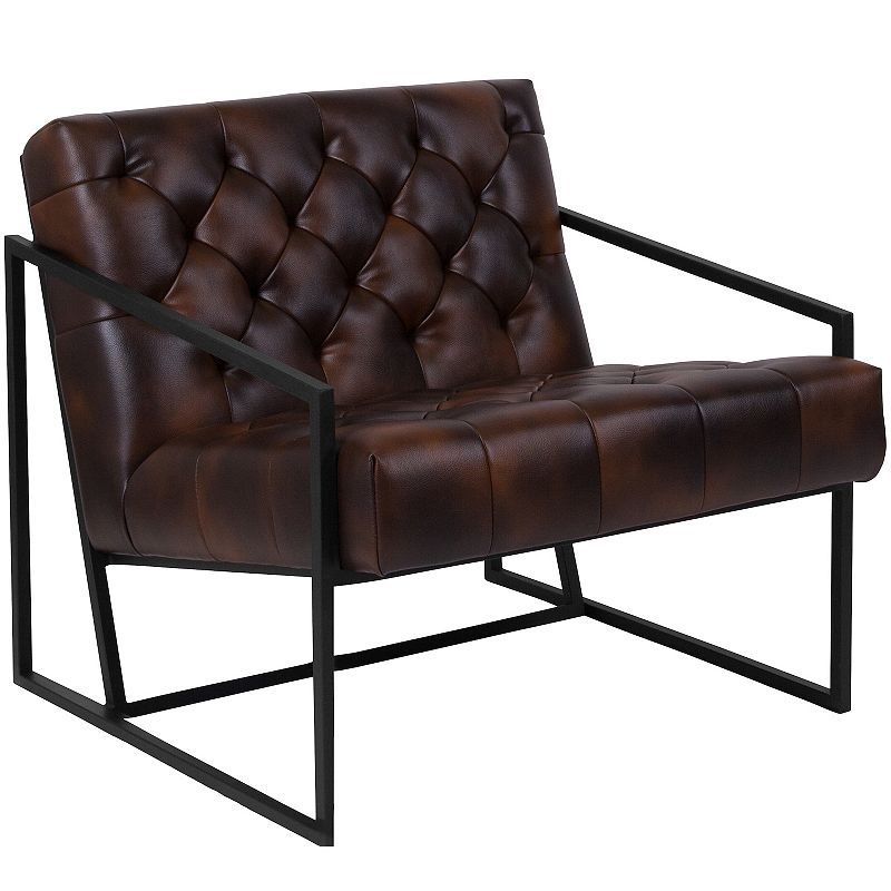 Flash Furniture Hercules Madison Series LeatherSoft Tufted Lounge Chair, Br