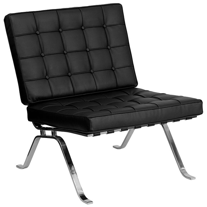 Flash Furniture Hercules Flash Series Faux Leather Lounge Chair, Black