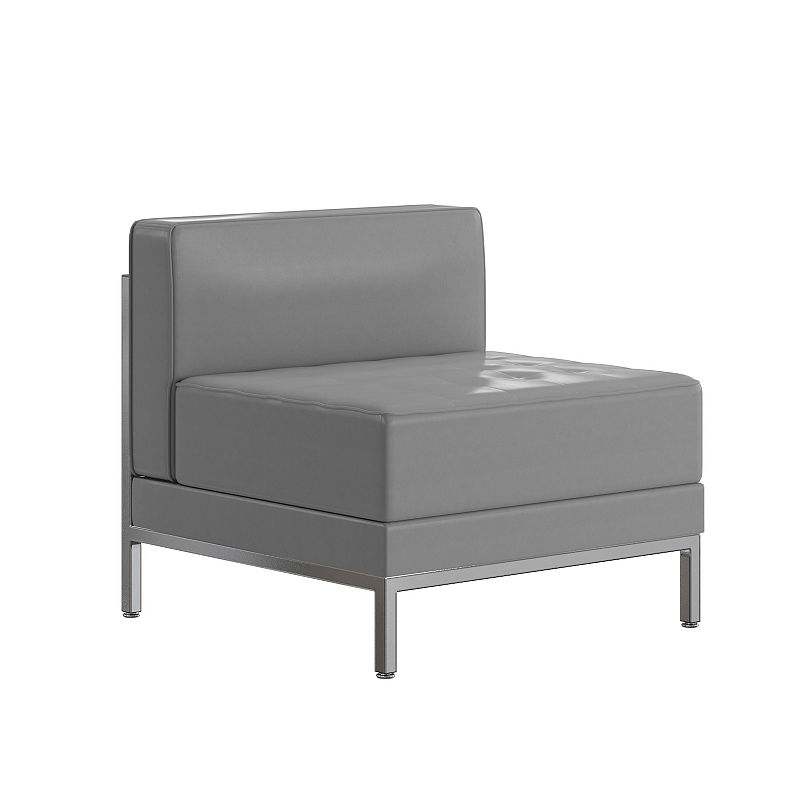 Flash Furniture Hercules Imagination Series Contemporary Gray Leathersoft Middle Chair