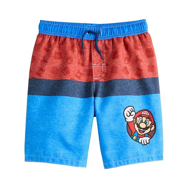 Boys 4-14 Nintendo Mario Swim Trunks