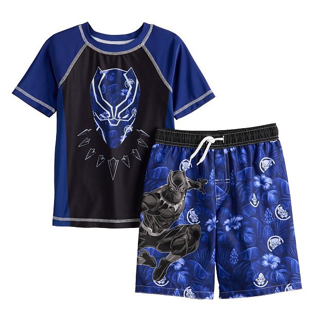 Boys 4-14 Marvel Black Panther Rashguard & Swim Trunks Set