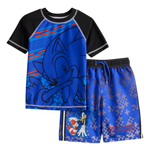 Boys 4-7 Sonic the Hedgehog Rashguard & Swim Trunks Set