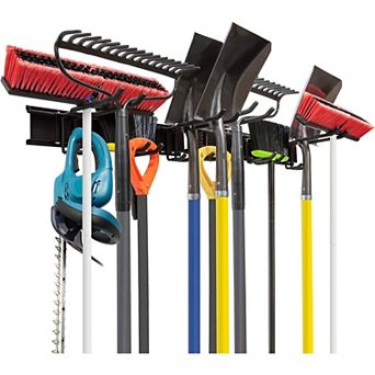 RightHand Garage Tool Storage Rack, 8 pc Wall Mounted Garage Organizer