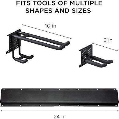 RightHand Garage Tool Storage Rack, 8 Piece Wall Mounted Garage Organizer