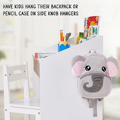 Lil’ Jumbl Toddler Wooden Kids Desk and Chair Set, With Writing Table