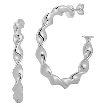 Sunkissed Sterling XL Twist Hoop Earrings