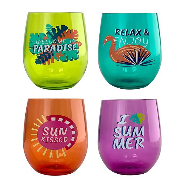 Celebrate Together™ Fall 4-pc. Acrylic Stemless Wine Glass Set