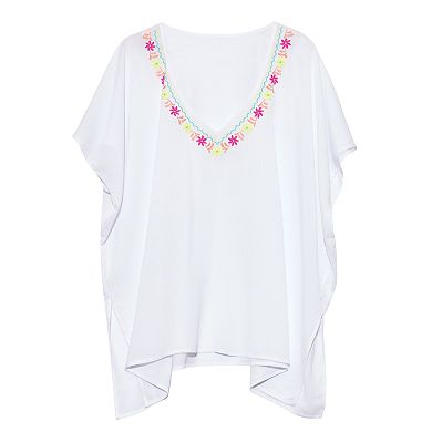 Women's Freshwater Embroidered Swim Cover-Up Tunic