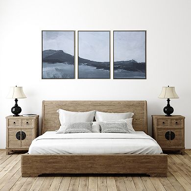 Gallery 57 Abstract Mountain Floating Frame Canvas Wall Art