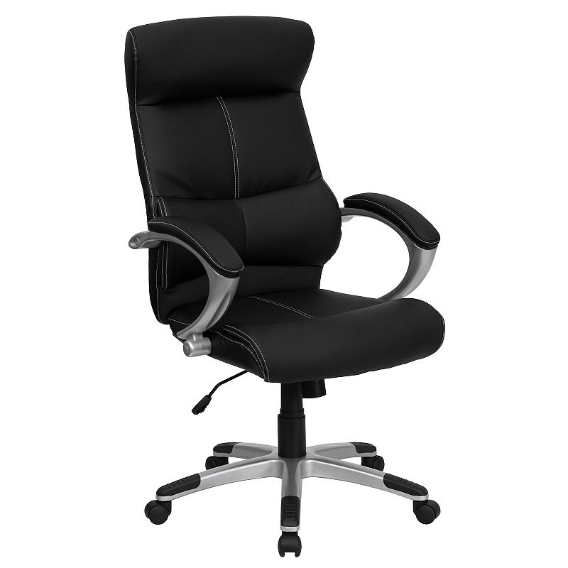 Flash Furniture Karen Faux Leather Swivel Office Chair, Black