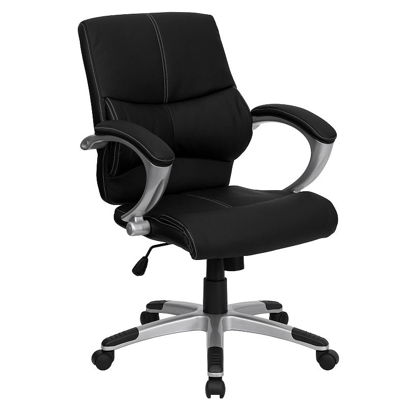 Flash Furniture Bodie Faux Leather Swivel Managers Office Chair, Black