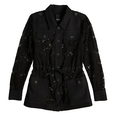 ◆typeservice◆ String Trimmed Lace Jacket Black OSTJ15BKF Sacai Shell-trimmed Corded Lace Jacket - Black - ShopStyle