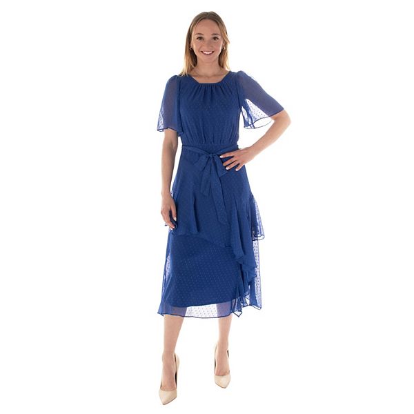 Women's Maison Tara Clip Dot Flutter Midi Dress