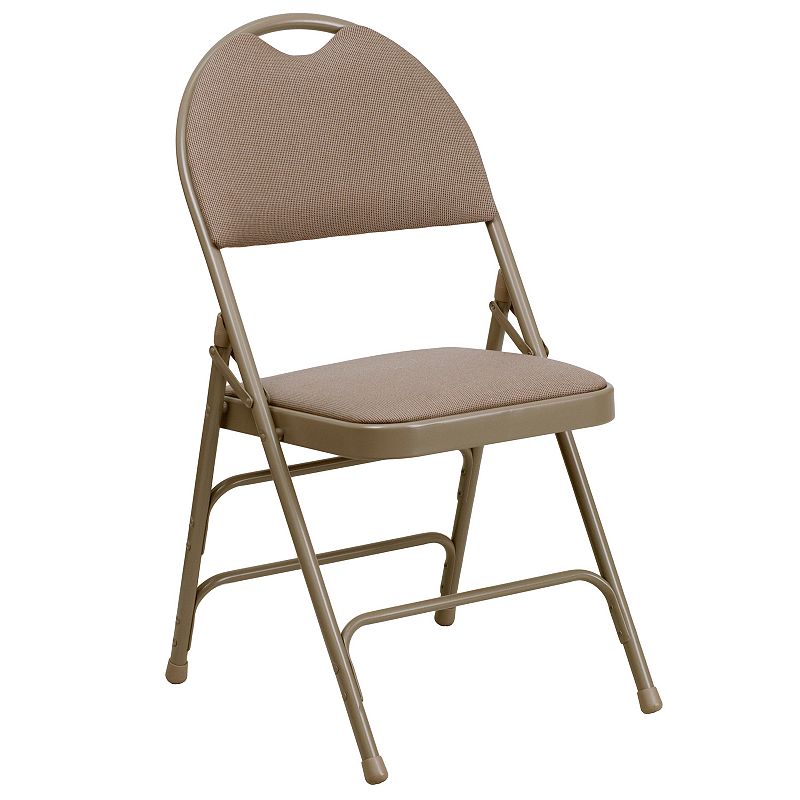 Flash Furniture Hercules Series Ultra-Premium Folding Chair, Beig/Green