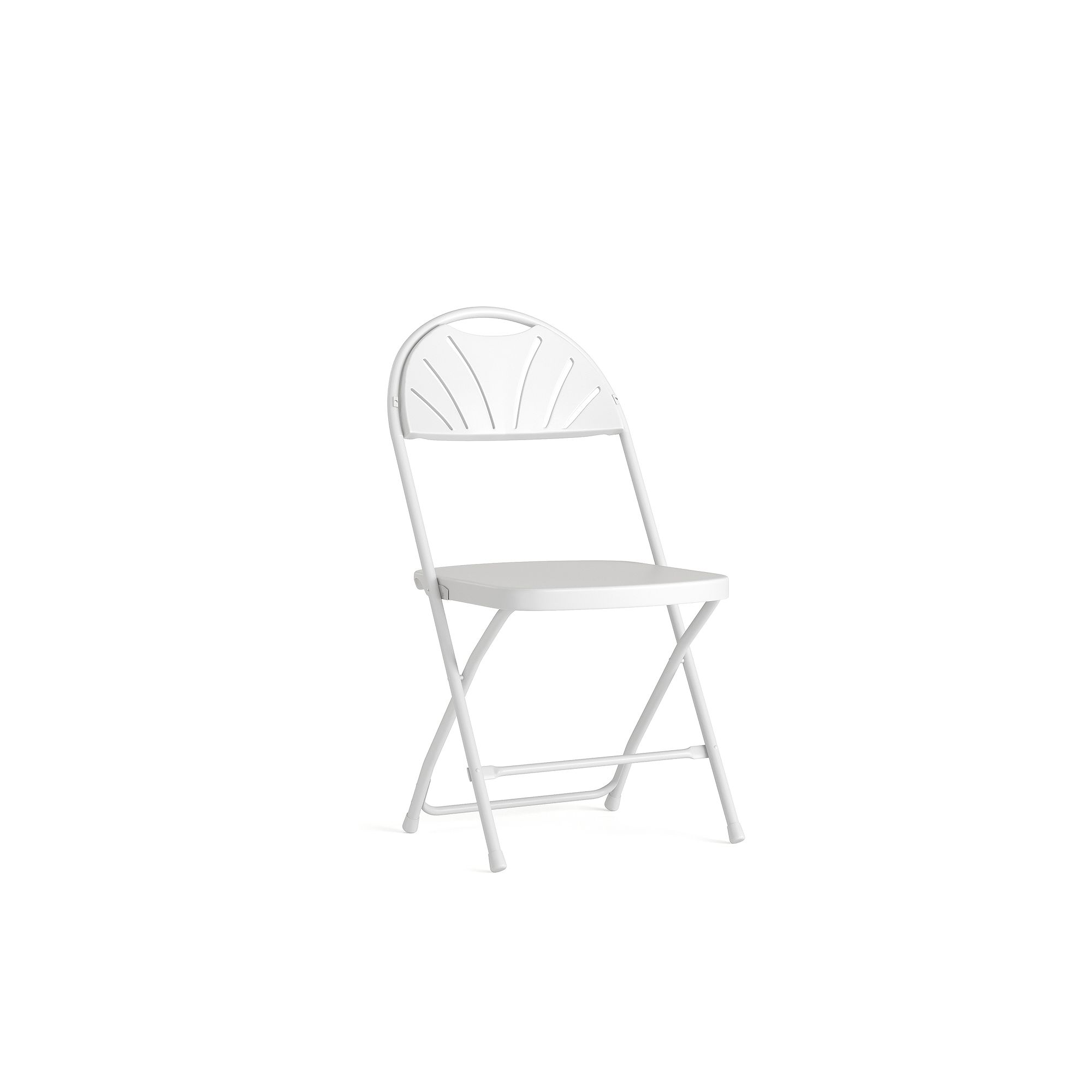 Flash Furniture Hercules Series Slat-Back Folding Chair, White