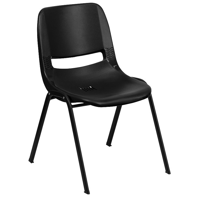 Flash Furniture Hercules Series Kids Shell Stack Chair, Black